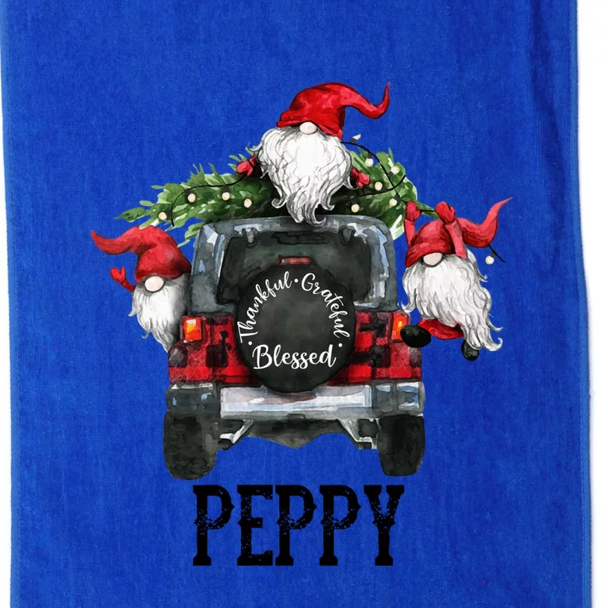 Thankful Grateful Blessed Peppy Grandpa Gift Platinum Collection Golf Towel