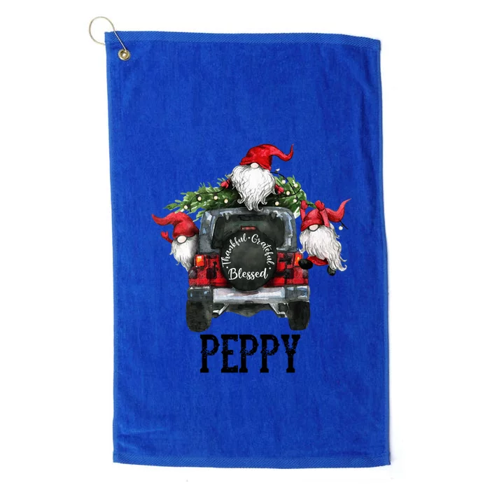 Thankful Grateful Blessed Peppy Grandpa Gift Platinum Collection Golf Towel