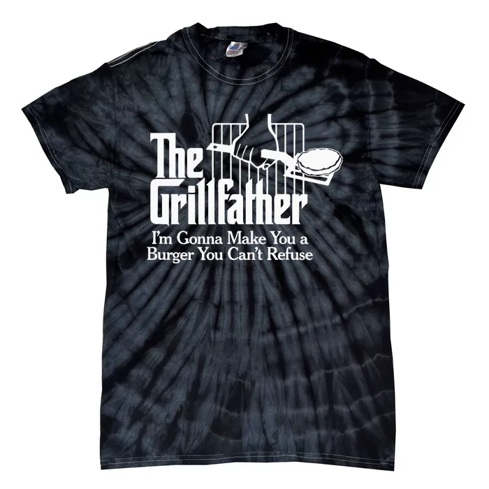 The Grillfather Bbq Grilling Burger Tie-Dye T-Shirt