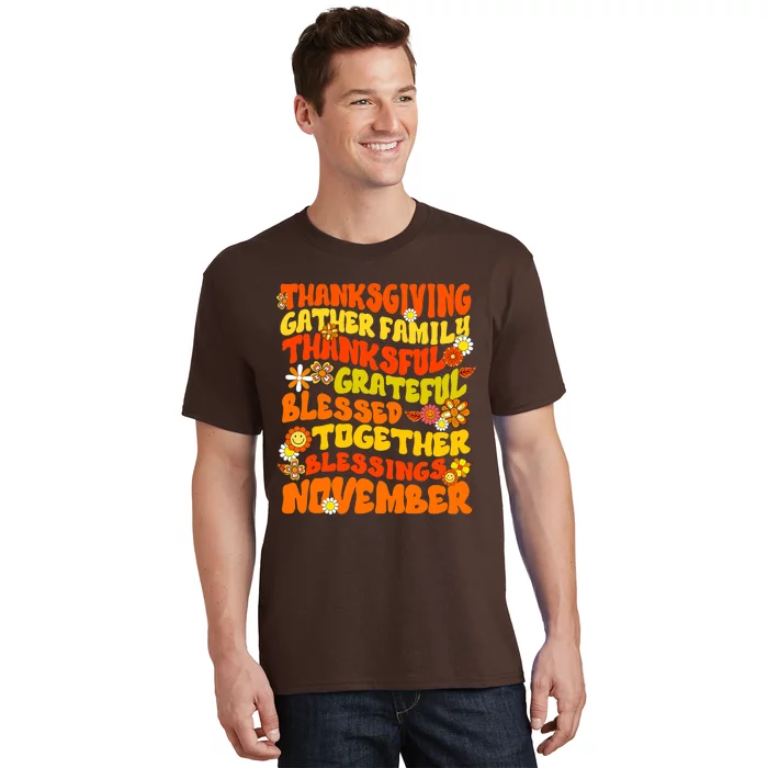 Thankful Grateful Blessed Leopard Pumpkin Fall Thanksgiving T-Shirt