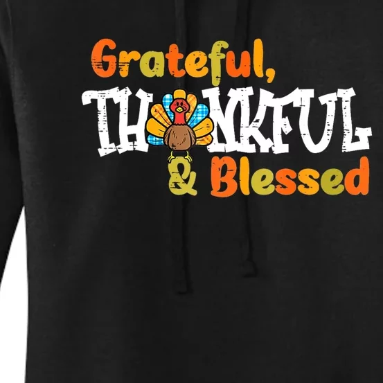 Thankful Grateful Blessed Thanksgiving Turkey Girls Women's Pullover Hoodie