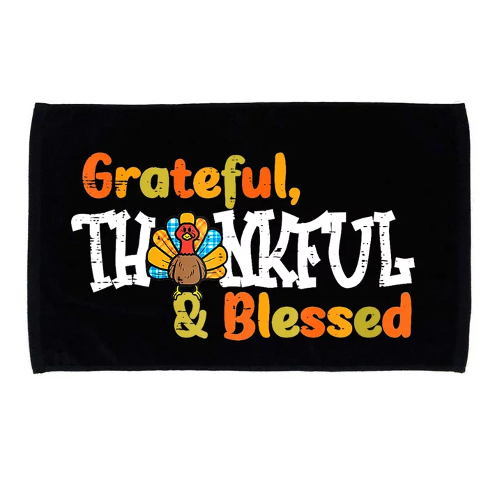 Thankful Grateful Blessed Thanksgiving Turkey Girls Microfiber Hand Towel