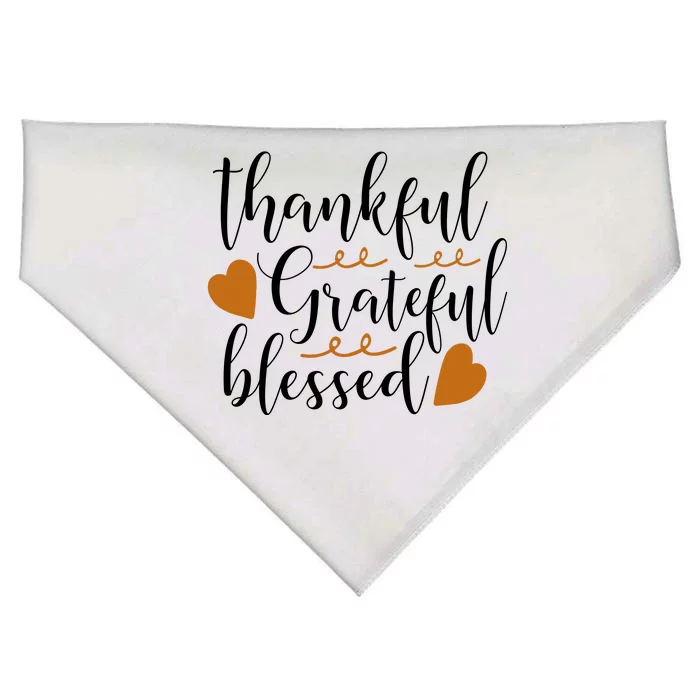 Thankful Grateful Blessed USA-Made Doggie Bandana