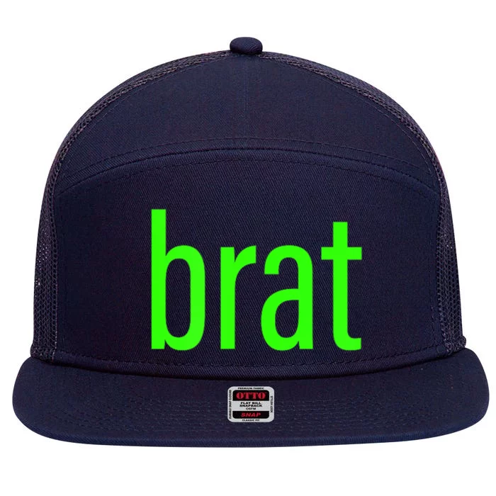 Trending Green Brat 7 Panel Mesh Trucker Snapback Hat