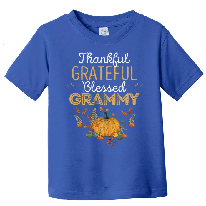 Thankful Grateful Blessed Grammy Pumpkin Thanksgiving Autumn Gift Toddler T-Shirt