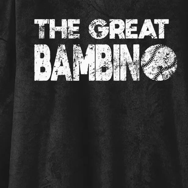 The Great Bambino Simple Baseball Legend Design Distressed Hooded Wearable Blanket