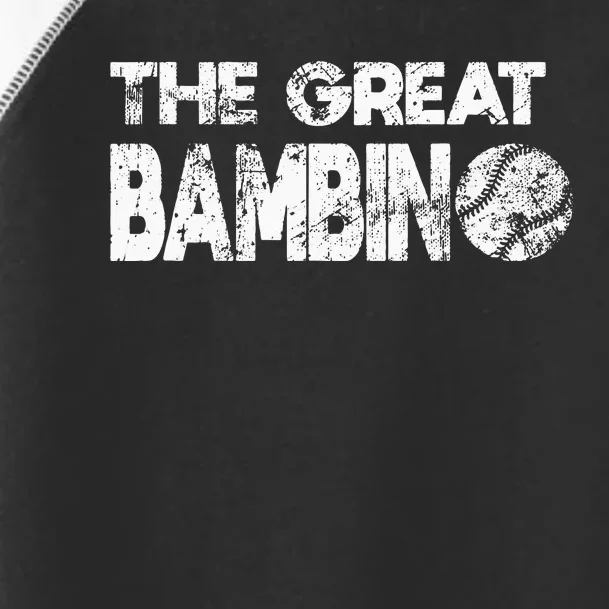 The Great Bambino Simple Baseball Legend Design Distressed Toddler Fine Jersey T-Shirt