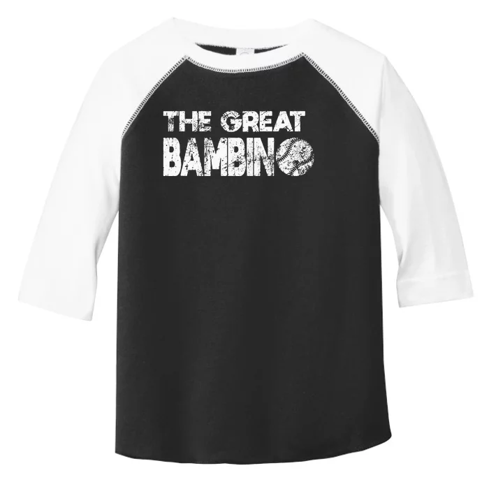 The Great Bambino Simple Baseball Legend Design Distressed Toddler Fine Jersey T-Shirt