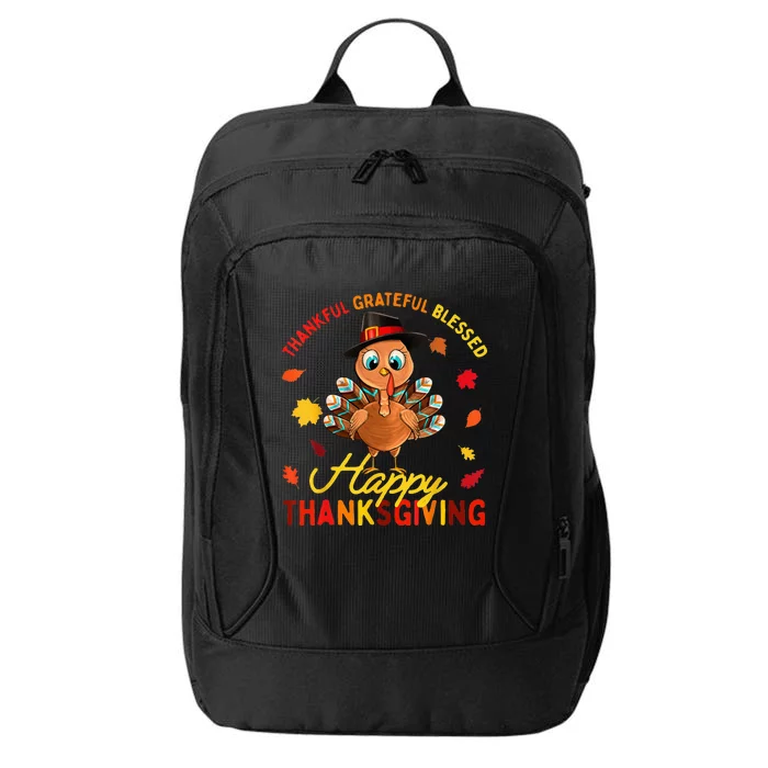 Thankful Grateful Blessed Thanksgiving Turkey City Backpack