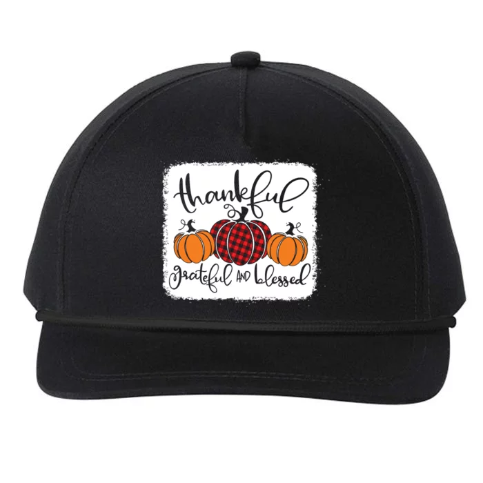 Thankful Grateful Blessed Thanksgiving Snapback Five-Panel Rope Hat