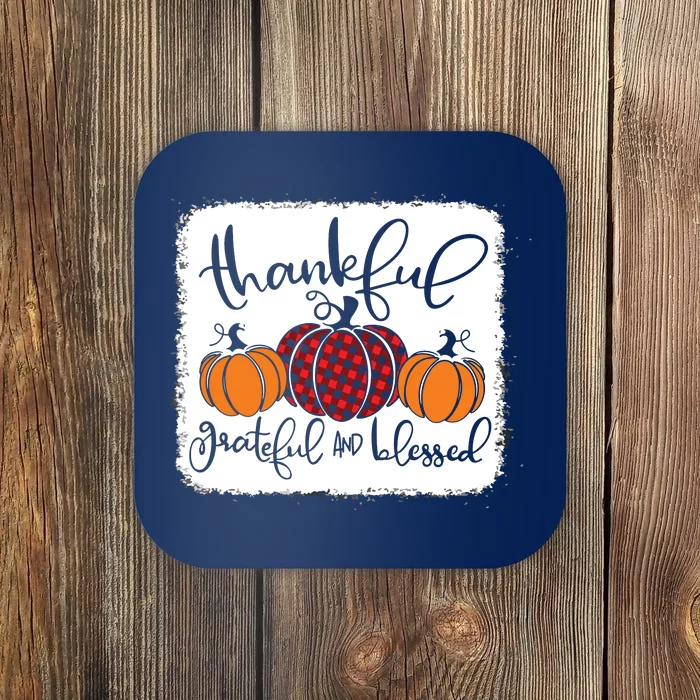 Thankful Grateful Blessed Thanksgiving Coaster