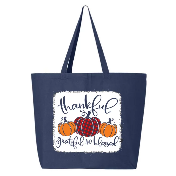 Thankful Grateful Blessed Thanksgiving 25L Jumbo Tote