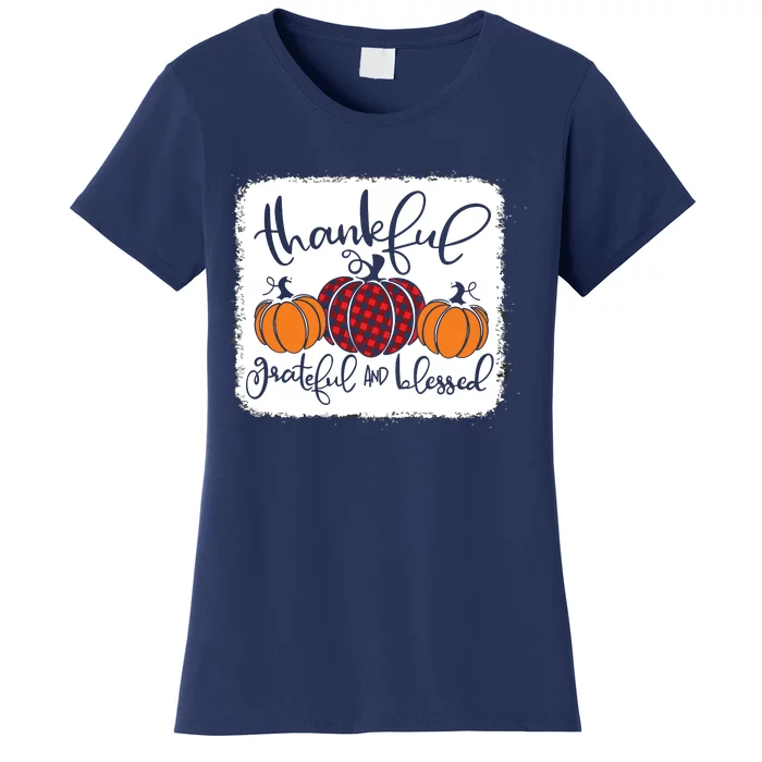 Thankful Grateful Blessed Thanksgiving Women's T-Shirt