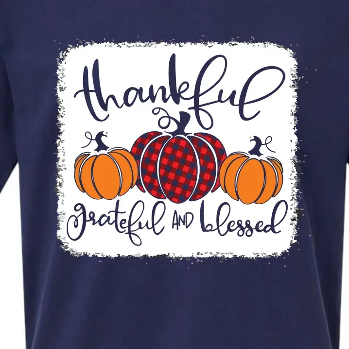 Thankful Grateful Blessed Thanksgiving Sueded Cloud Jersey T-Shirt