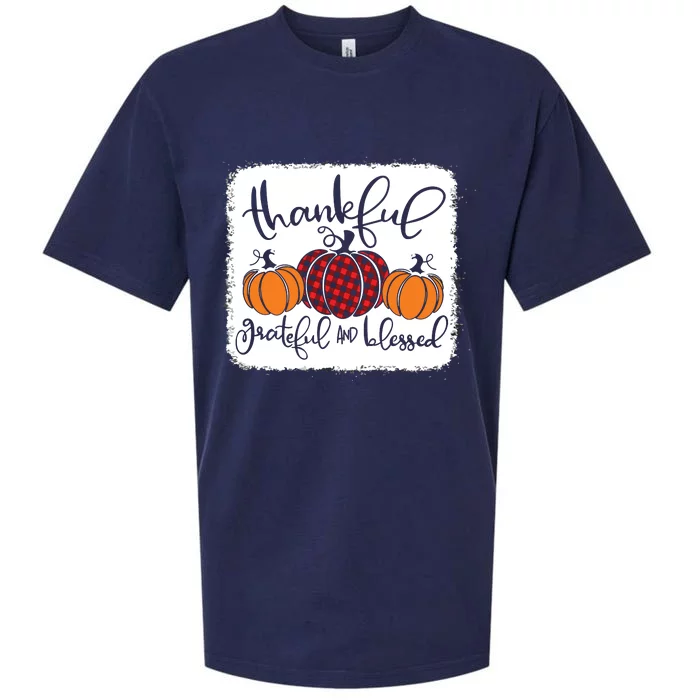 Thankful Grateful Blessed Thanksgiving Sueded Cloud Jersey T-Shirt