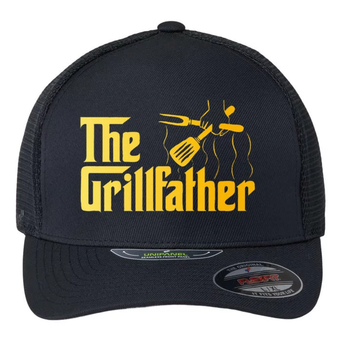 The Grillfather Bbq Grill & Smoker Barbecue Chef Flexfit Unipanel Trucker Cap