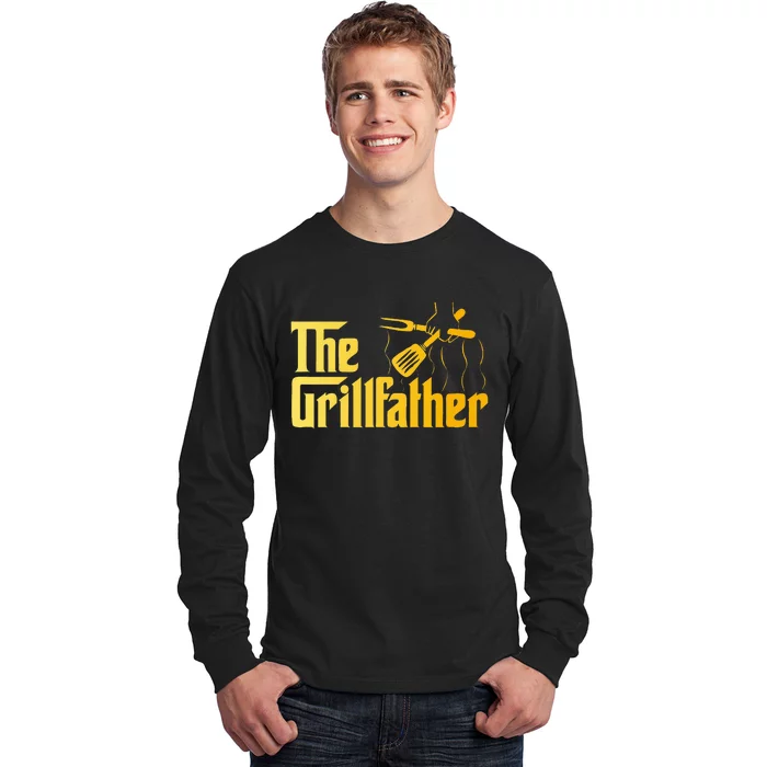 The Grillfather Bbq Grill & Smoker Barbecue Chef Long Sleeve Shirt