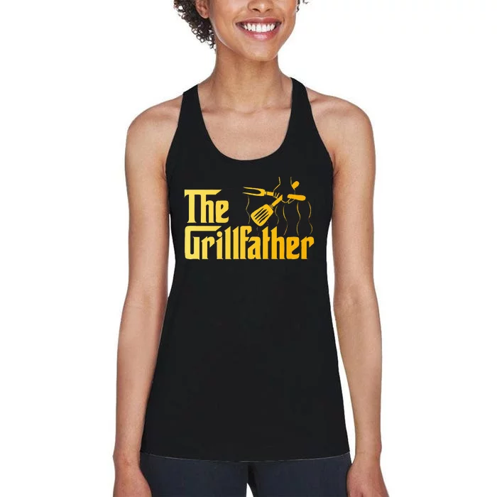 The Grillfather Bbq Grill & Smoker Barbecue Chef Women's Racerback Tank