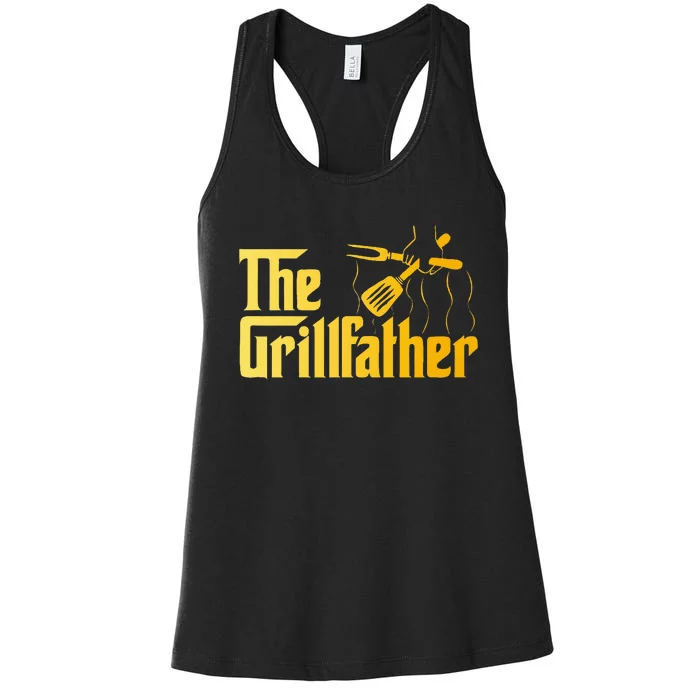 The Grillfather Bbq Grill & Smoker Barbecue Chef Women's Racerback Tank