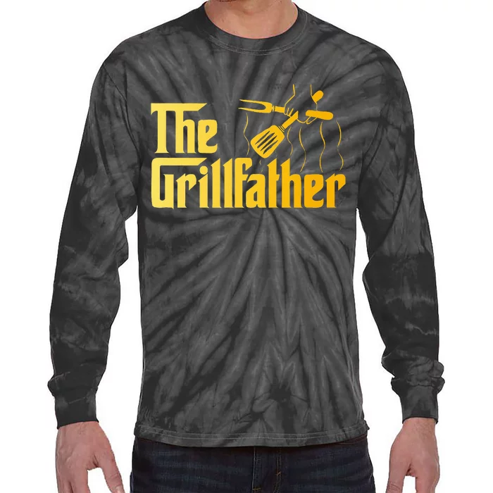 The Grillfather Bbq Grill & Smoker Barbecue Chef Tie-Dye Long Sleeve Shirt