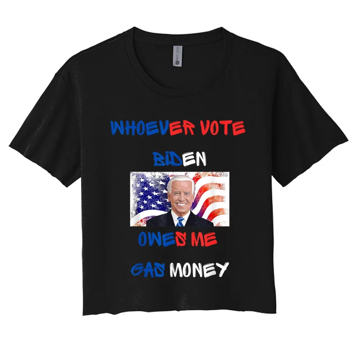 Trump Good Biden Idiot Bad Ugly Stupid Trump Surrendered Women's Crop Top Tee