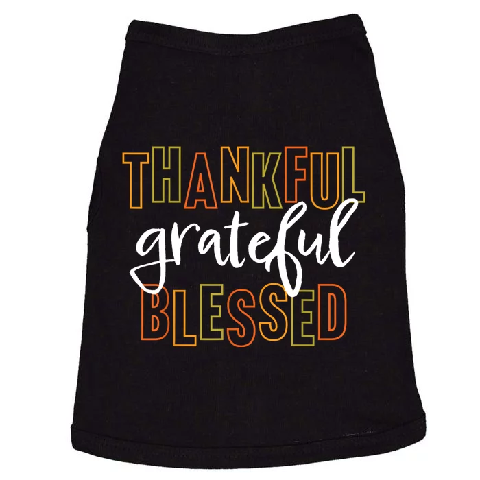 Thankful Grateful Blessed Women Girls Thanksgiving Doggie Tank