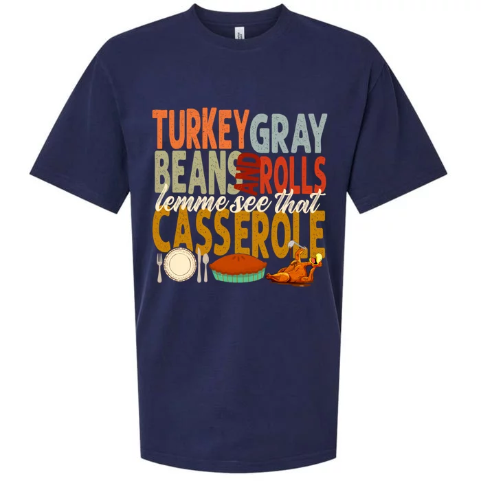 Turkey Gravy Beans And Rolls Let Me See That Casserole Fall Sueded Cloud Jersey T-Shirt