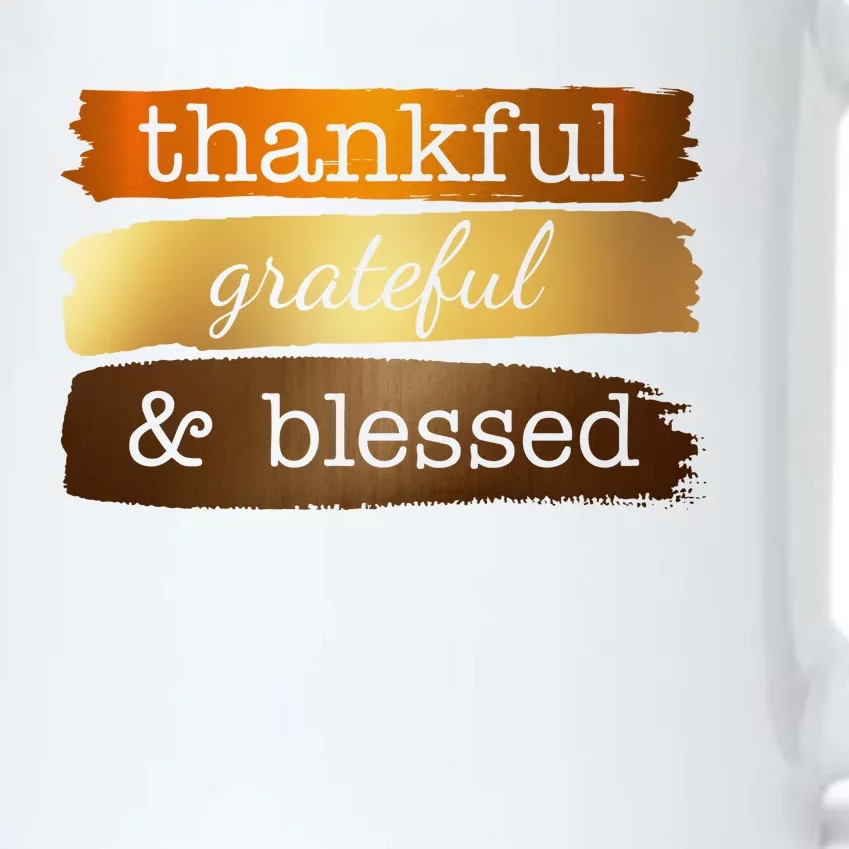 Thankful Grateful Blessed Thanksgiving Holiday Black Color Changing Mug