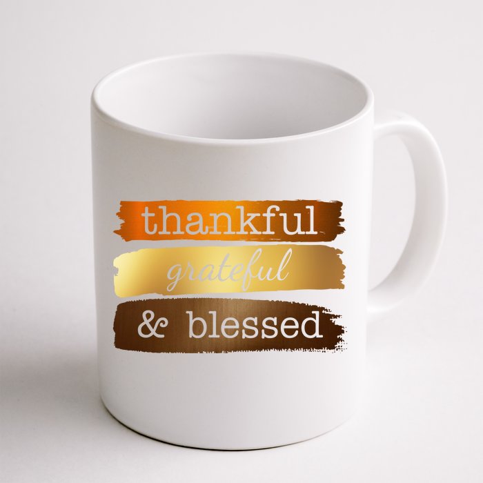 Thankful Grateful Blessed Thanksgiving Holiday Front & Back Coffee Mug