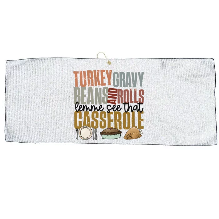 Turkey Gravy Beans And Rolls Let Me See That Casserole Thanksgiving Large Microfiber Waffle Golf Towel