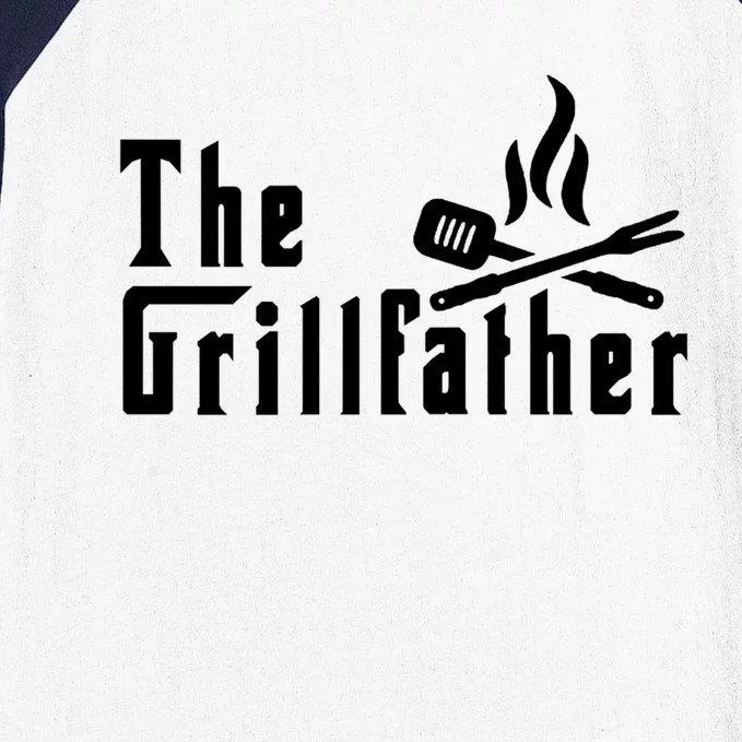 The Grillfather Barbeque And Grilling Gift For Dad And Grandpa Gift Baseball Sleeve Shirt