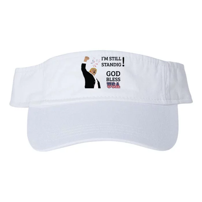 Trump God Bless America I Am Still Standing Trump For President Valucap Bio-Washed Visor