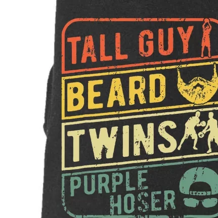 Tall Guy Beard Twins Purple Hoser Doggie 3-End Fleece Hoodie