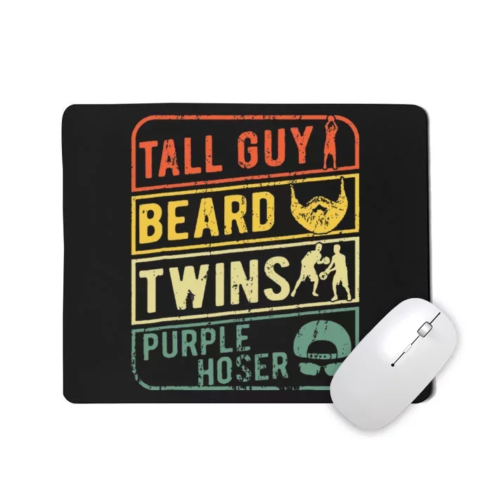 Tall Guy Beard Twins Purple Hoser Mousepad