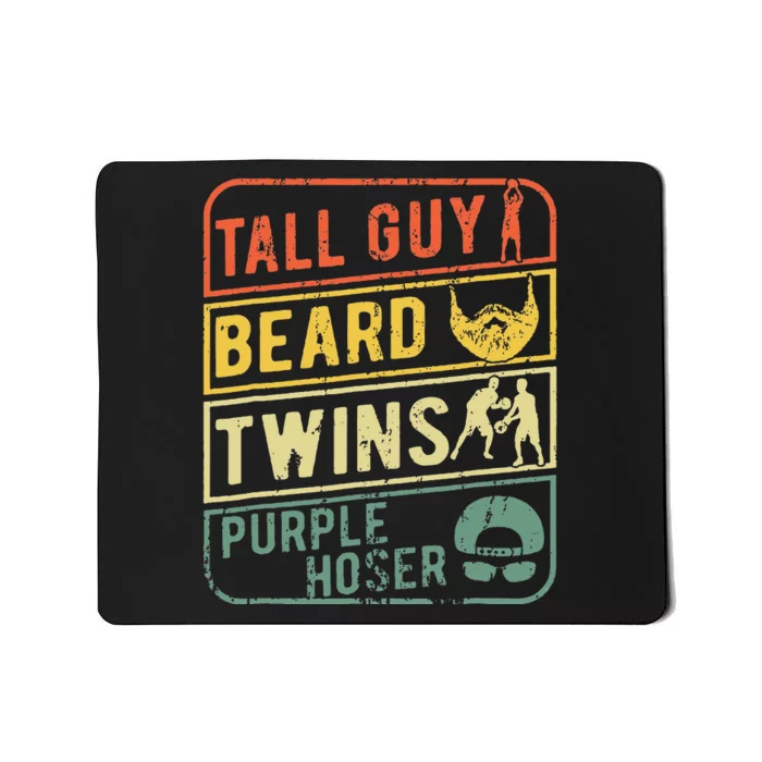 Tall Guy Beard Twins Purple Hoser Mousepad