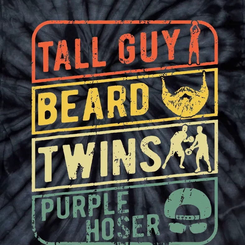 Tall Guy Beard Twins Purple Hoser Tie-Dye T-Shirt