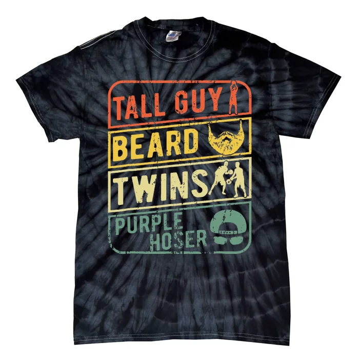 Tall Guy Beard Twins Purple Hoser Tie-Dye T-Shirt