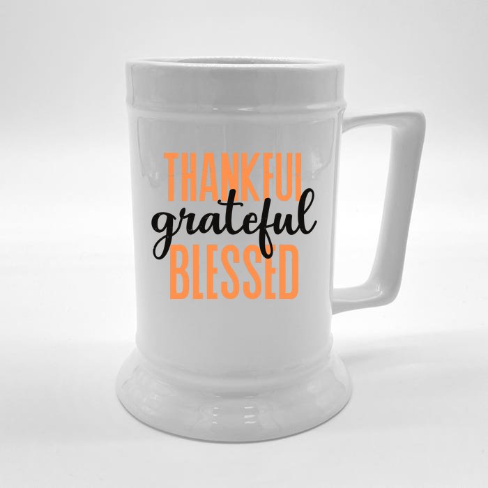 Thankful Grateful Blessed Vintage Thanksgiving Front & Back Beer Stein