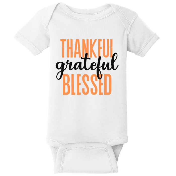 Thankful Grateful Blessed Vintage Thanksgiving Baby Bodysuit