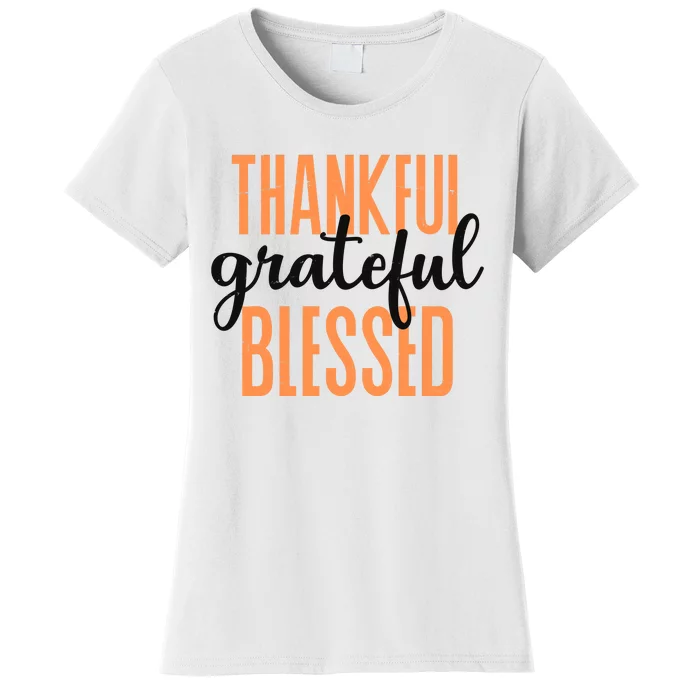 Thankful Grateful Blessed Vintage Thanksgiving Women's T-Shirt