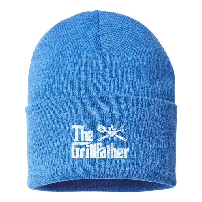 The Grillfather Bbq Grill Smoker Barbecue Chef Grill Master Gift Sustainable Knit Beanie