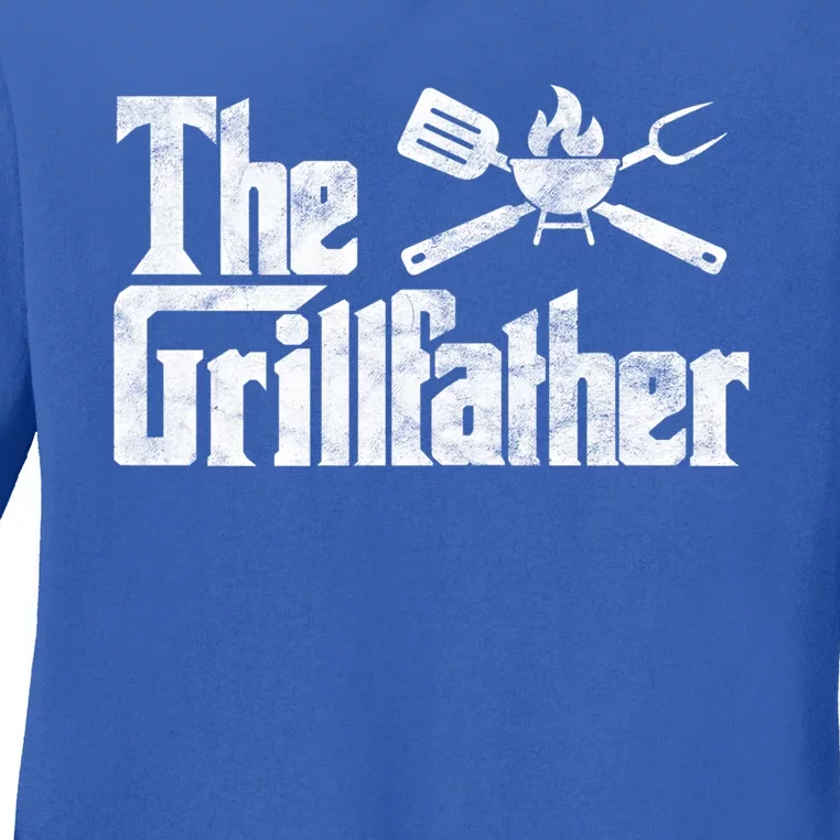 The Grillfather Bbq Grill Smoker Barbecue Chef Grill Master Gift Ladies Long Sleeve Shirt