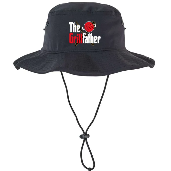 The Grillfather Bbq Grill Smoker Dad Grilling Barbecue Chef Funny Gift Legacy Cool Fit Booney Bucket Hat