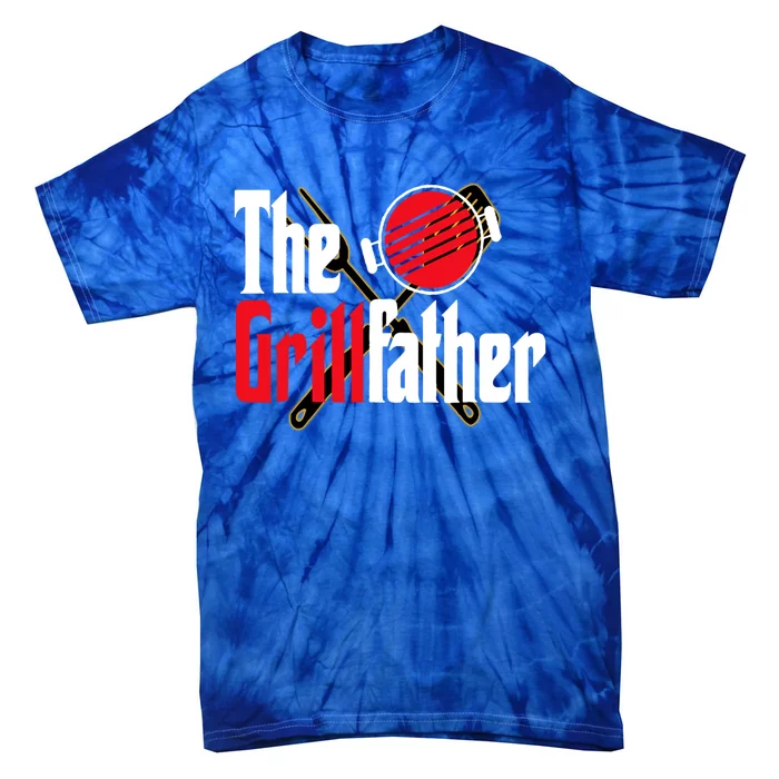 The Grillfather Bbq Grill Smoker Dad Grilling Barbecue Chef Funny Gift Tie-Dye T-Shirt