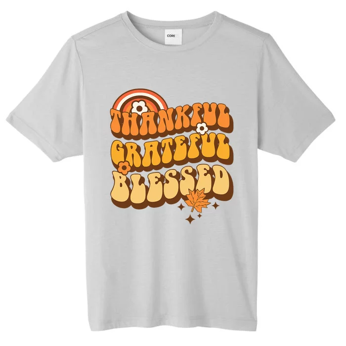 Thankful Grateful Blessed Retro Fall Thanksgiving ChromaSoft Performance T-Shirt