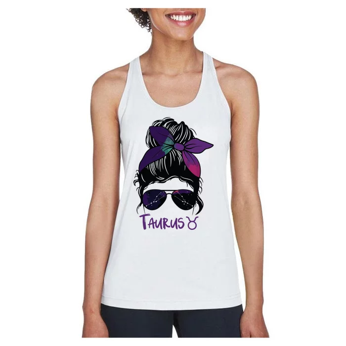 Taurus Girl Birthday Taurus Woman Zodiac Constellation Women's Racerback Tank