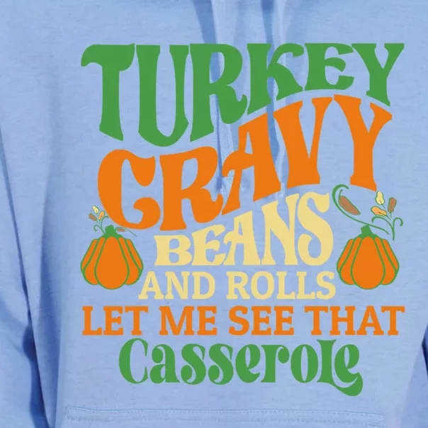 Turkey Gravy Beans And Rolls Funny Thanksgiving Cute Gift Unisex Surf Hoodie