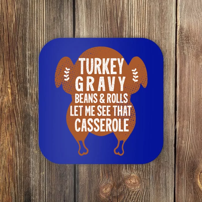 Turkey Gravy Beans And Rolls Let Me Casserole Thanksgiving Gift Coaster