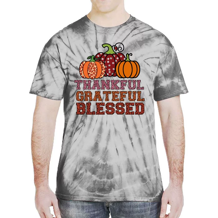 Thankful Grateful Blessed Tie-Dye T-Shirt