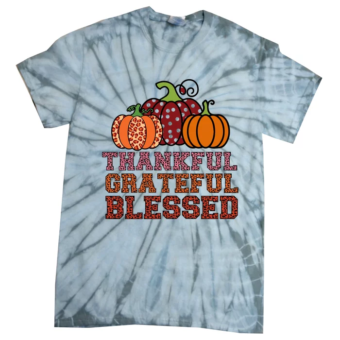 Thankful Grateful Blessed Tie-Dye T-Shirt